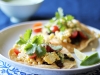Corn, Tomato & Black Bean Tostadas with Creamy Cilantro Dressing