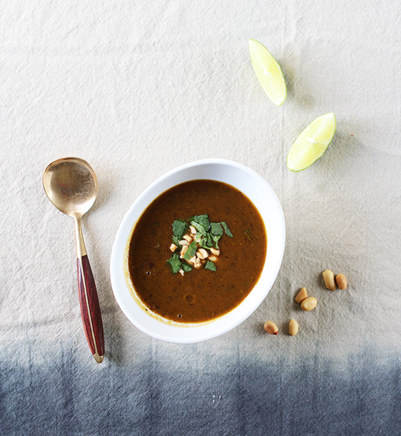 Black Bean & Pumpkin Soup with Peanut & Lime